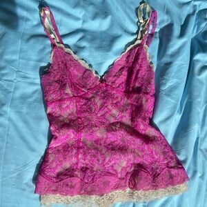 D&G Lace Camisole with Pink and Cream layered